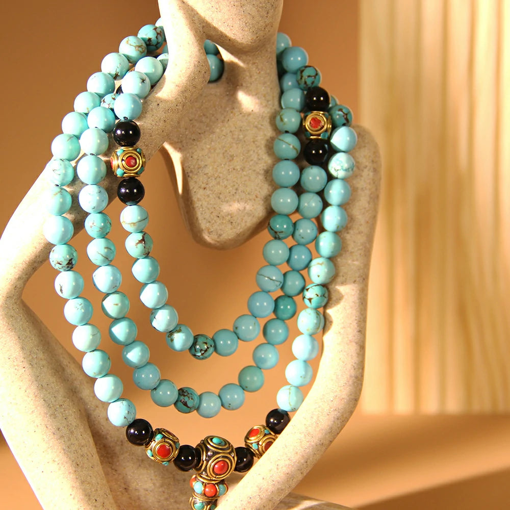 Blue Turquoise Mala Beads