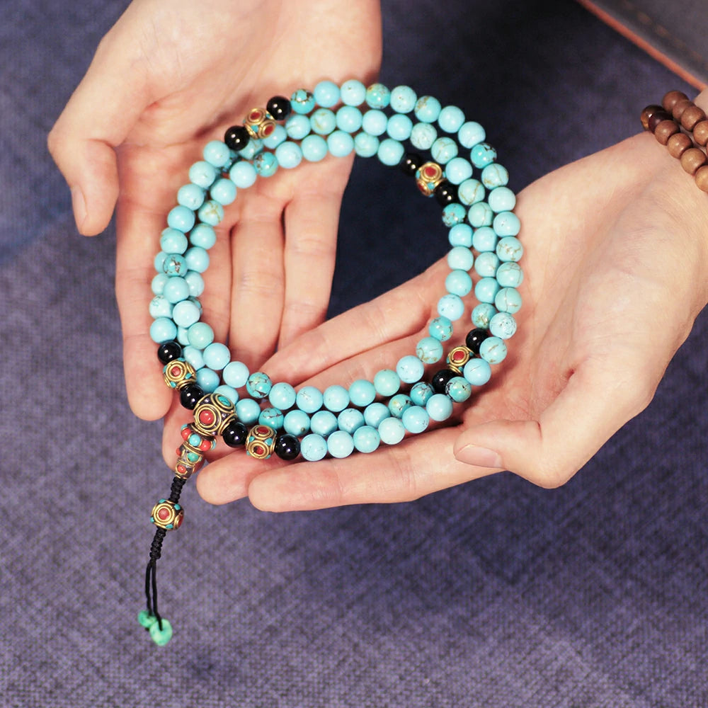 Blue Turquoise Mala Beads