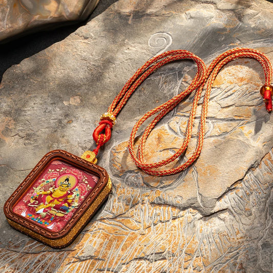 Hand-painted Tibetan Thangka Pendants - Leather