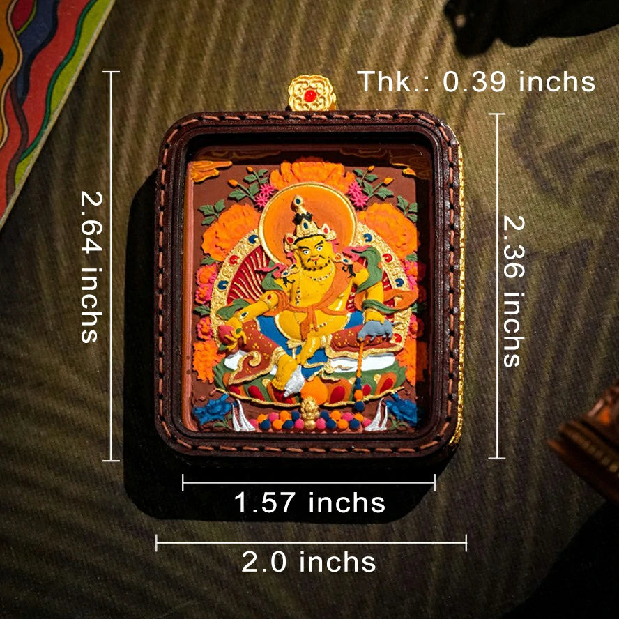 Hand-painted Tibetan Thangka Pendants - Leather