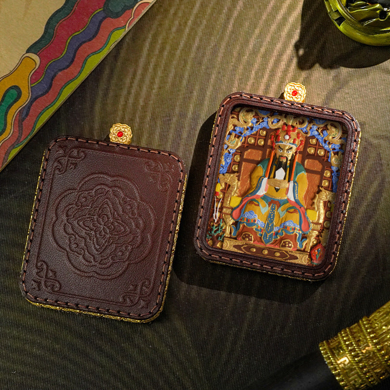 Hand-painted Tibetan Thangka Pendants - Leather