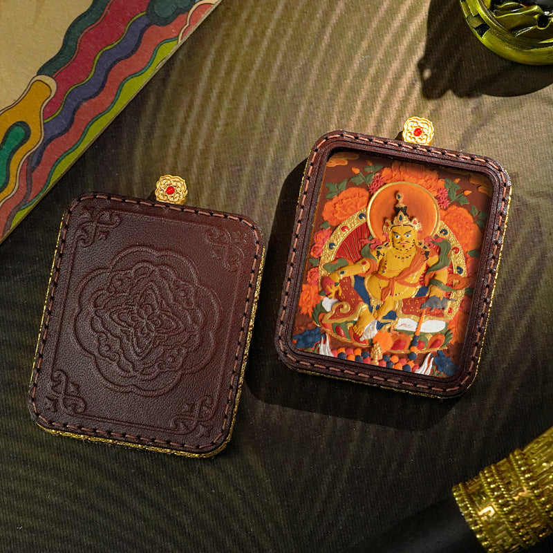 Hand-painted Tibetan Thangka Pendants - Leather