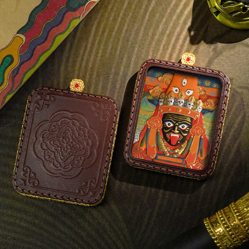 Hand-painted Tibetan Thangka Pendants - Leather