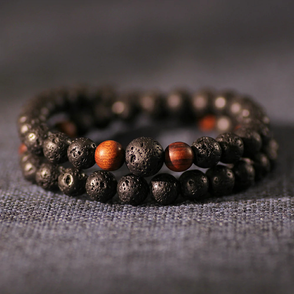 Lava Rock Double Layer Bracelet