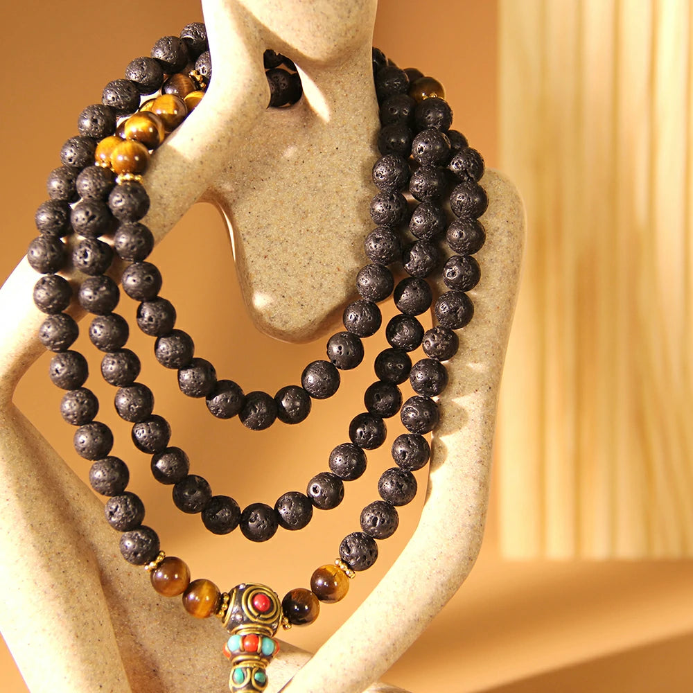 Lava Rock Mala Beads