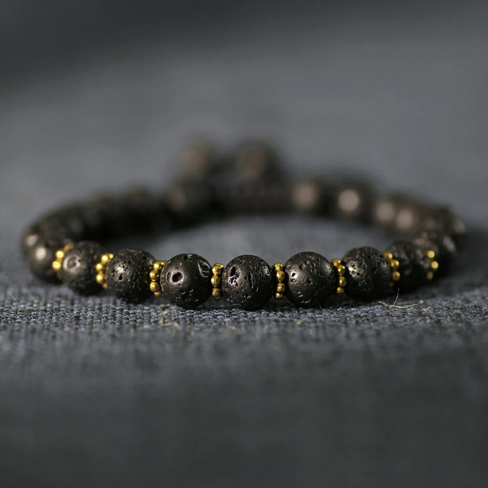 Natural Aura - Fashionable Lava Stone Bracelet