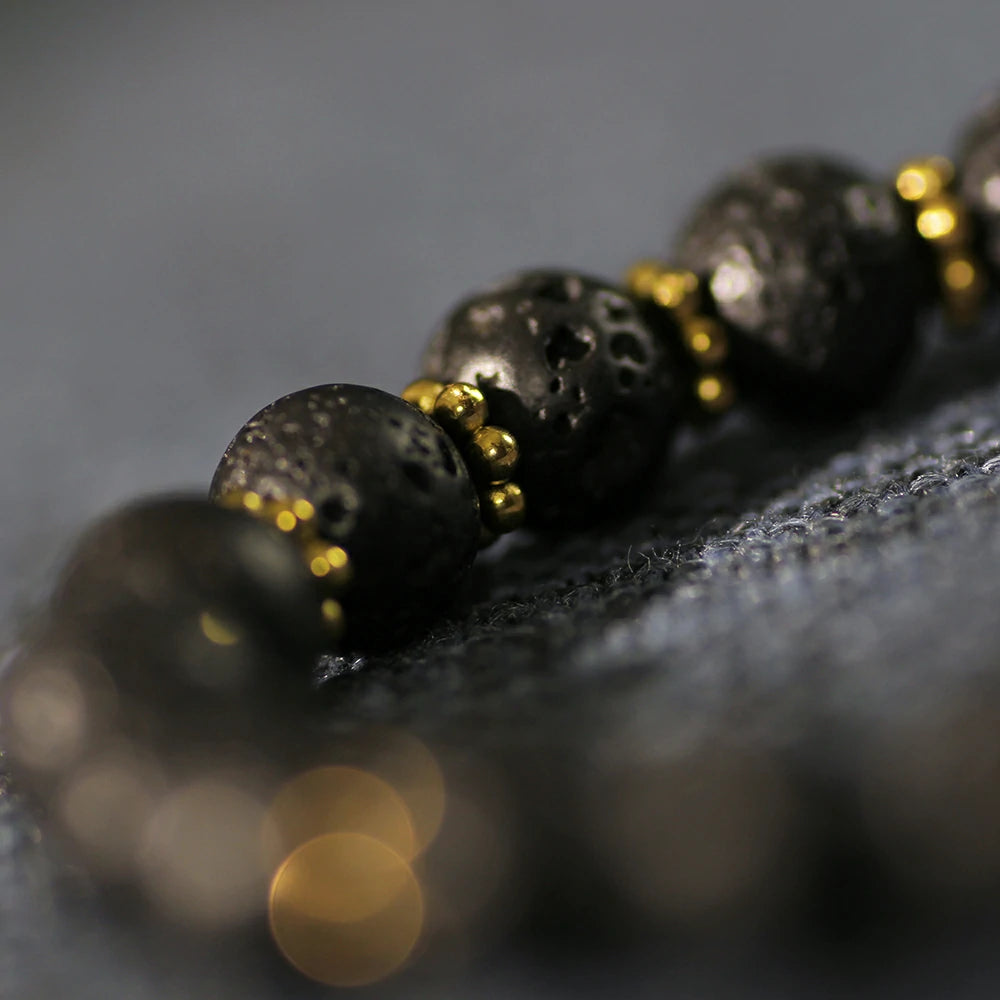 Natural Aura - Fashionable Lava Stone Bracelet