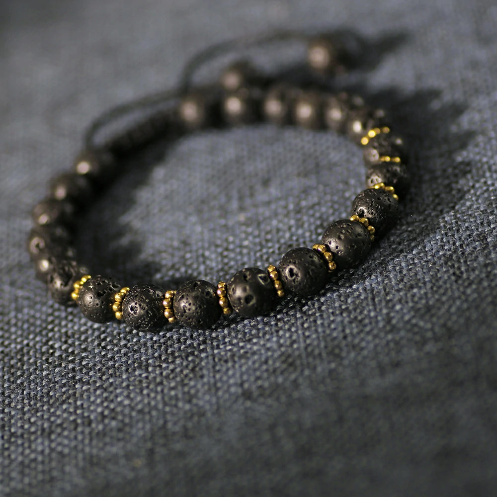 Natural Aura - Fashionable Lava Stone Bracelet