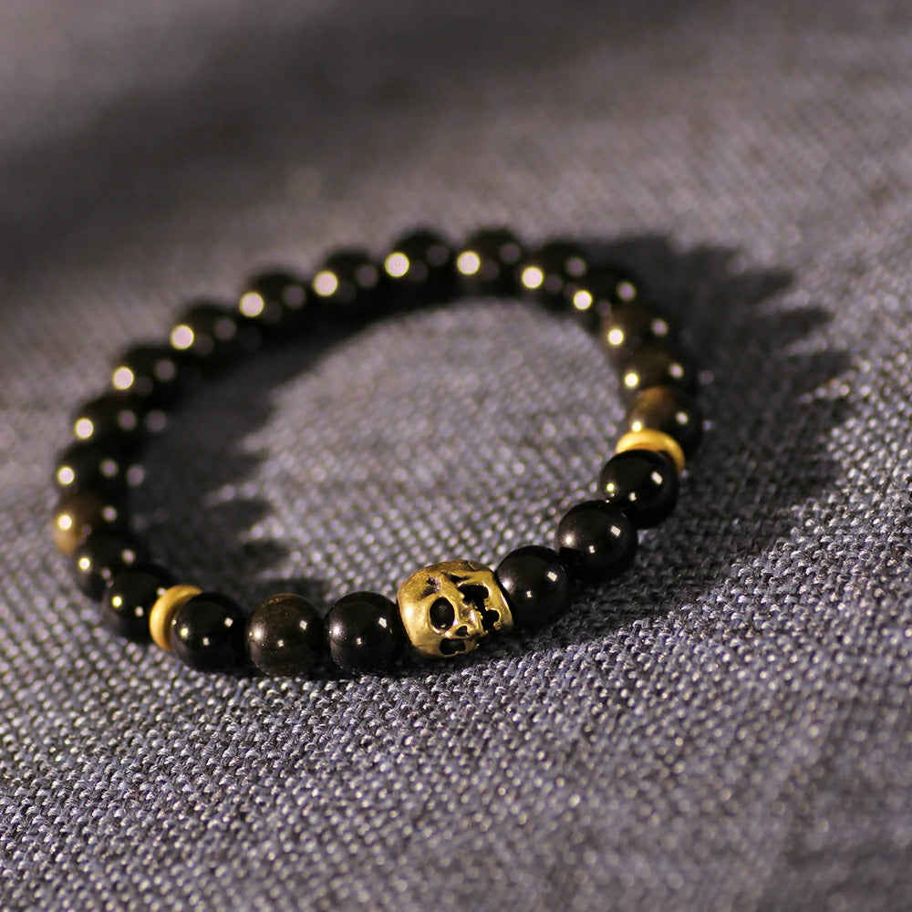 Obsidian With Gold Sheen Obsidian Bracelet