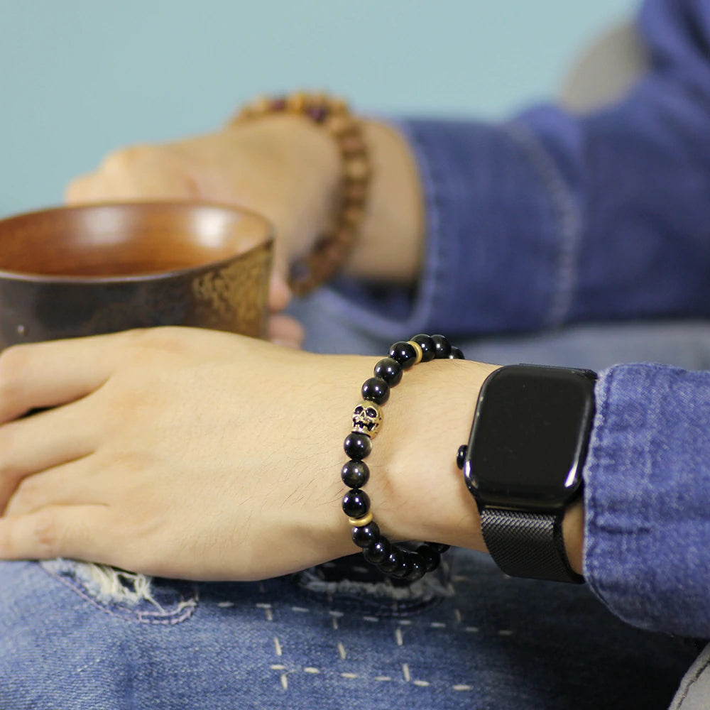 Obsidian With Gold Sheen Obsidian Bracelet
