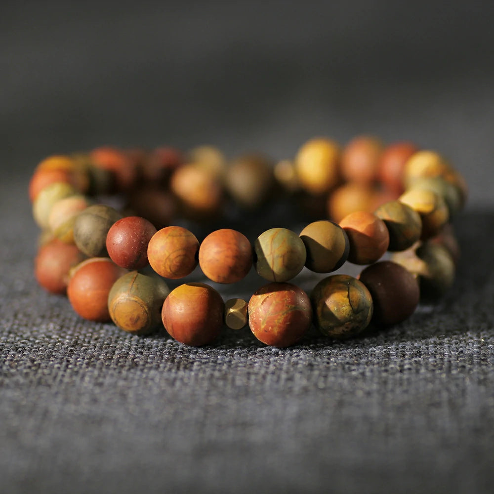 Picasso Jasper Stone Double Layer Bracelet