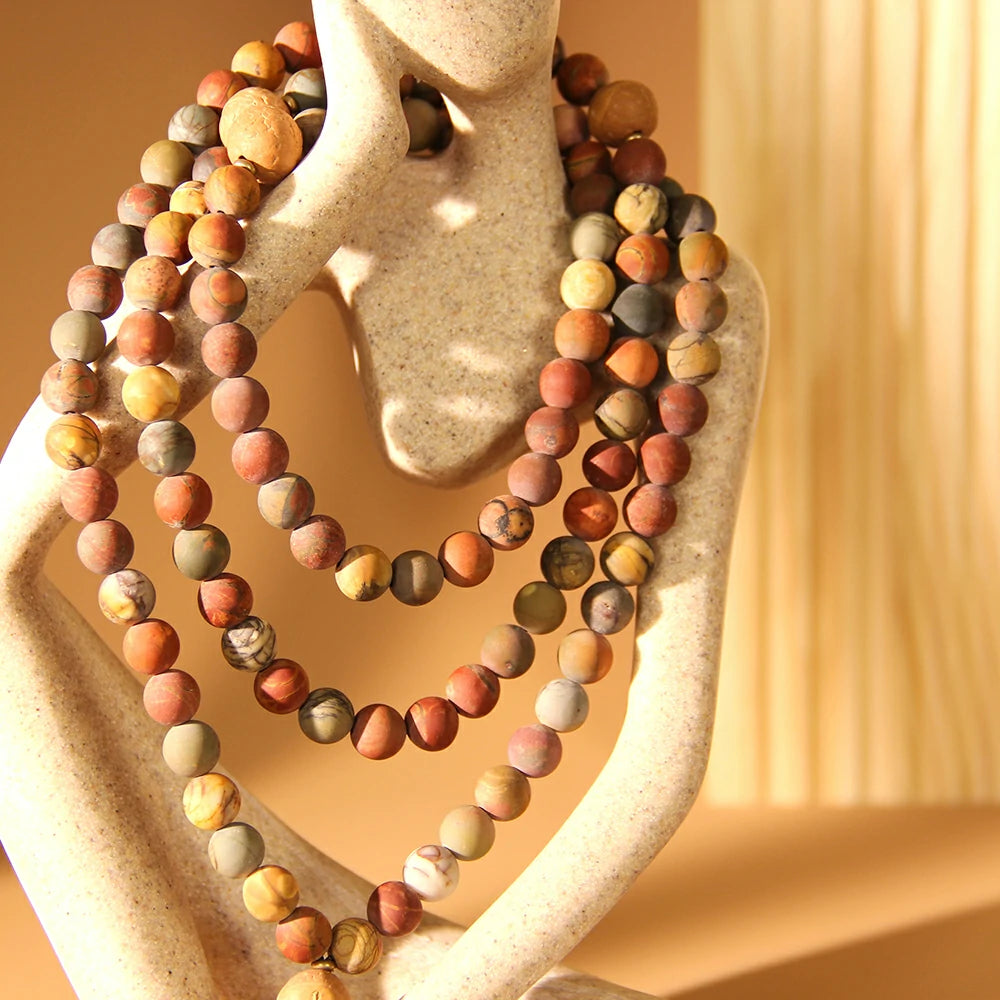 Picasso Jasper Stone Mala Beads
