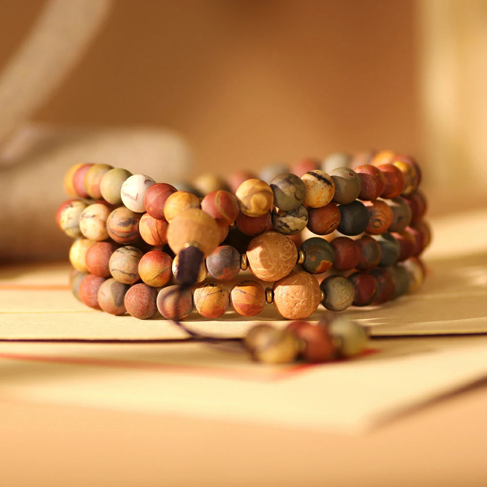 Picasso Jasper Stone Mala Beads