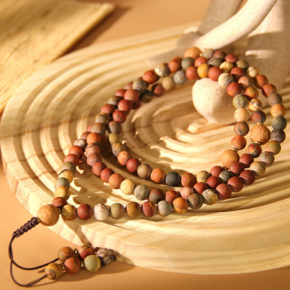 Picasso Jasper Stone Mala Beads