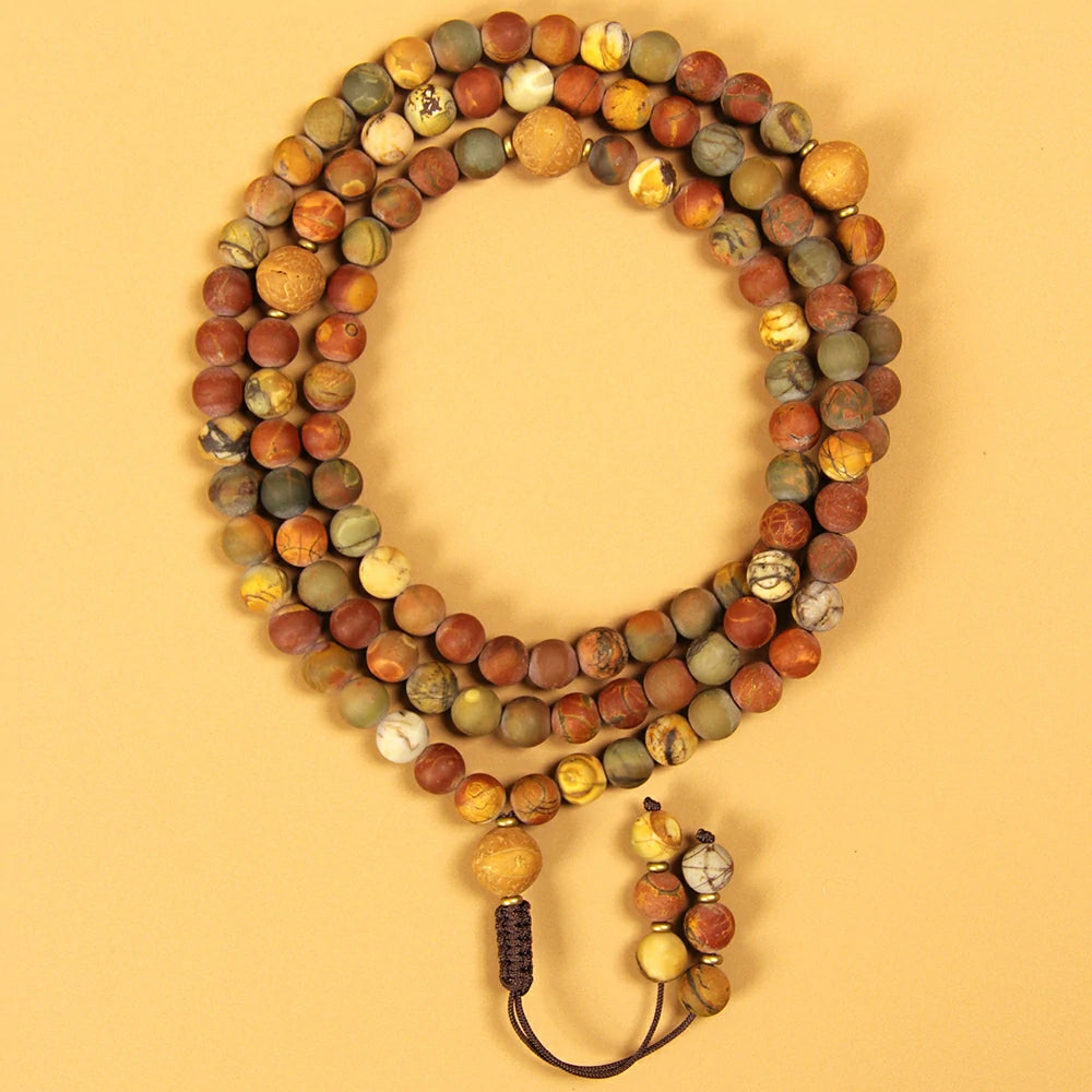 Picasso Jasper Stone Mala Beads