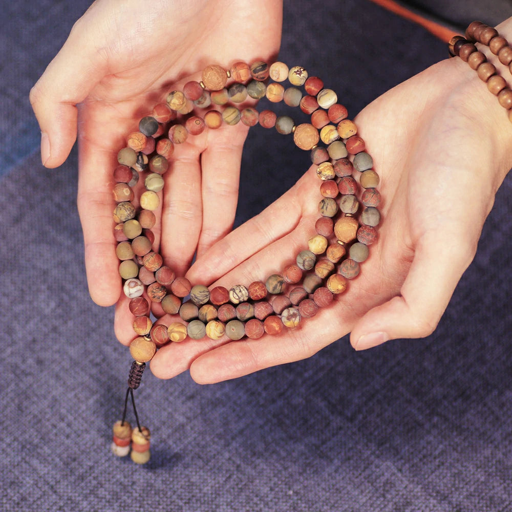 Picasso Jasper Stone Mala Beads