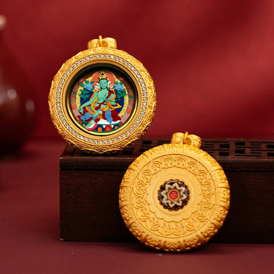 Thangka Paintings Exquisite Lotus Round Pendant