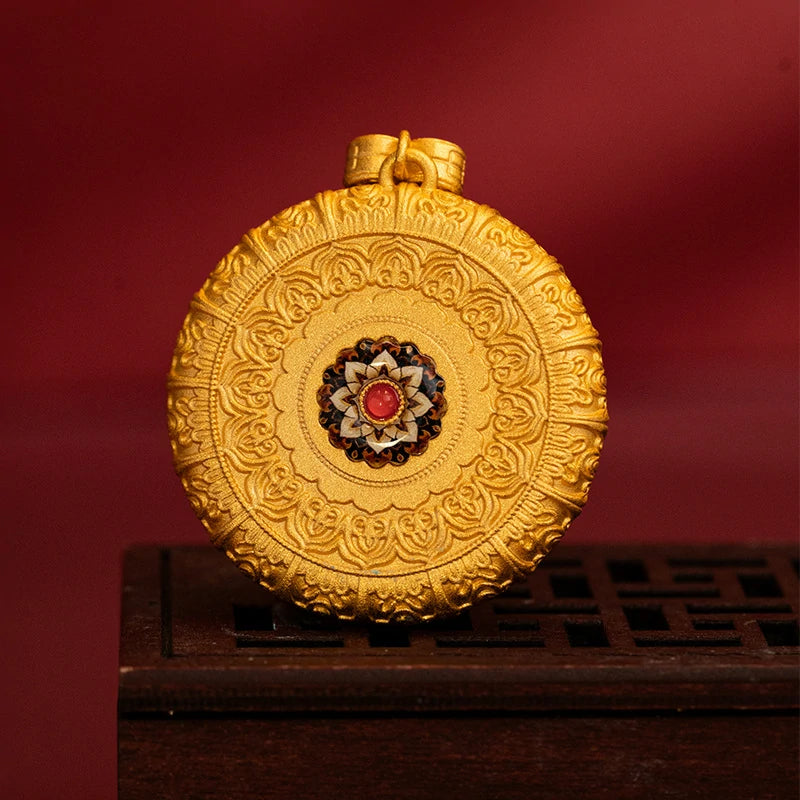 Thangka Paintings Exquisite Lotus Round Pendant