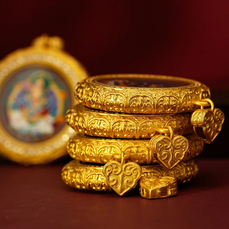 Thangka Paintings Exquisite Lotus Round Pendant