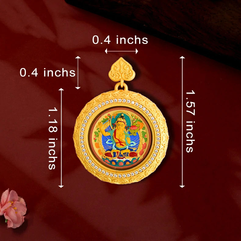 Thangka Paintings Exquisite Lotus Round Pendant