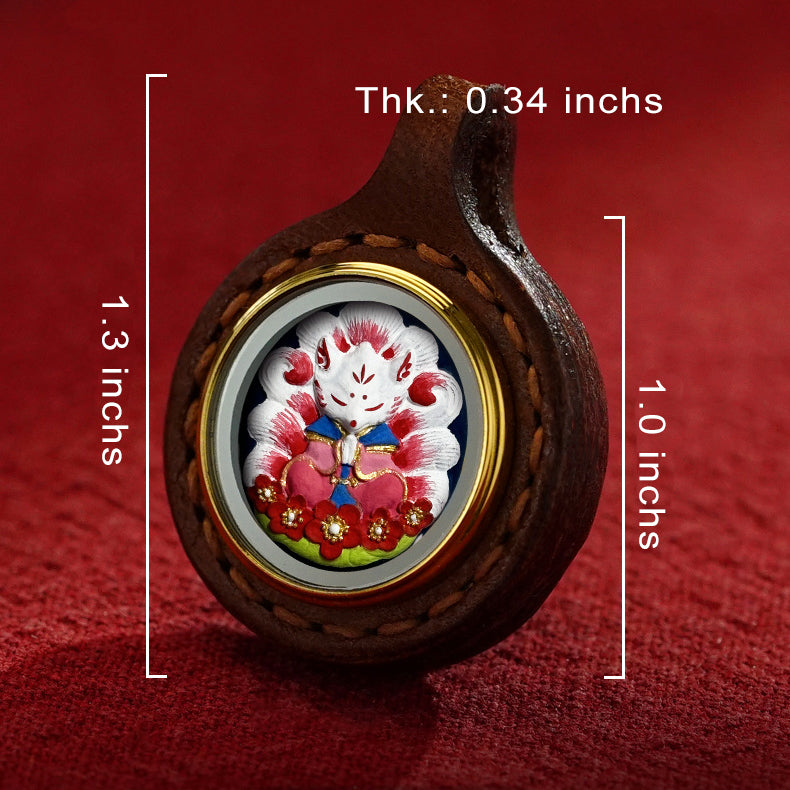 Thangka Paintings Exquisite Round Pendant Leather