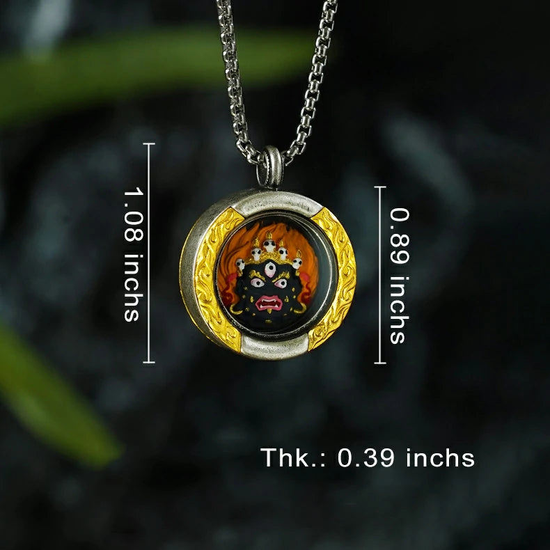 Thangka Paintings Retro Lotus Round Pendant