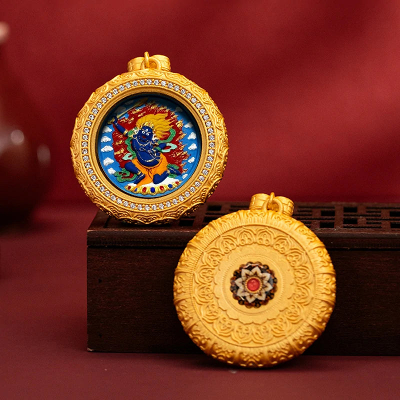 Thangka Paintings Exquisite Lotus Round Pendant