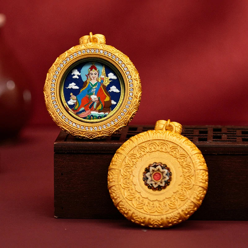 Thangka Paintings Exquisite Lotus Round Pendant