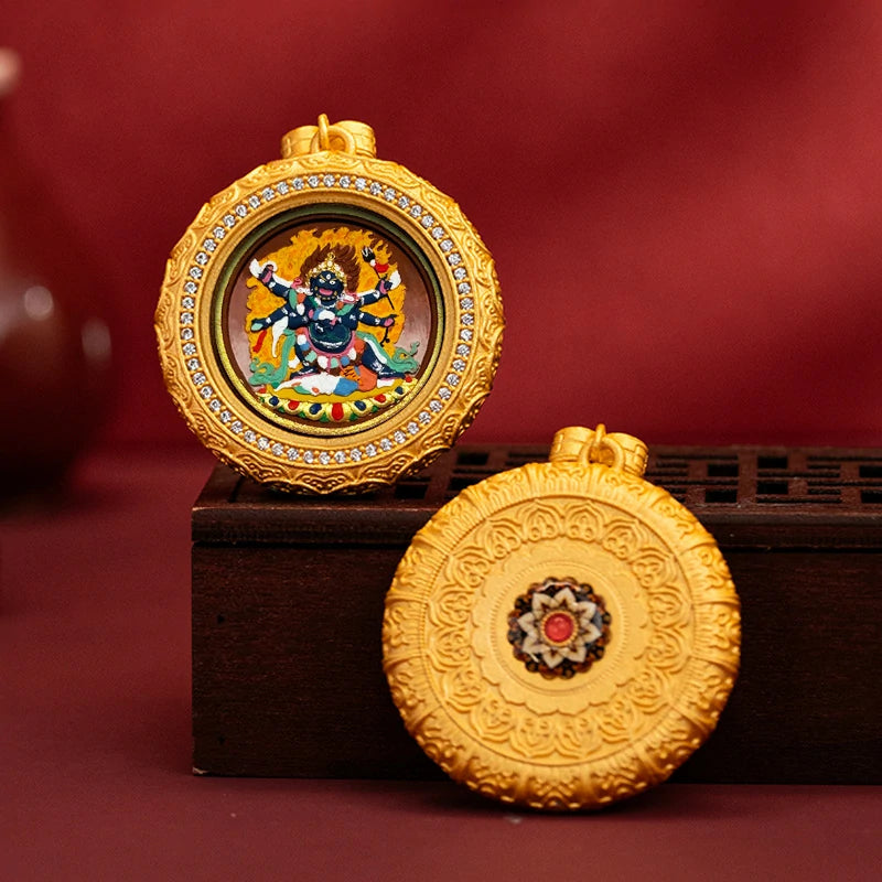 Thangka Paintings Exquisite Lotus Round Pendant