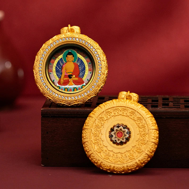 Thangka Paintings Exquisite Lotus Round Pendant
