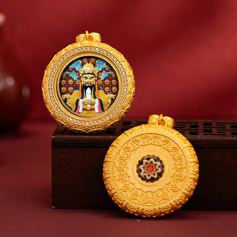 Thangka Paintings Exquisite Lotus Round Pendant