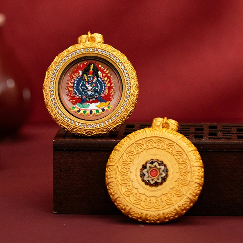 Thangka Paintings Exquisite Lotus Round Pendant