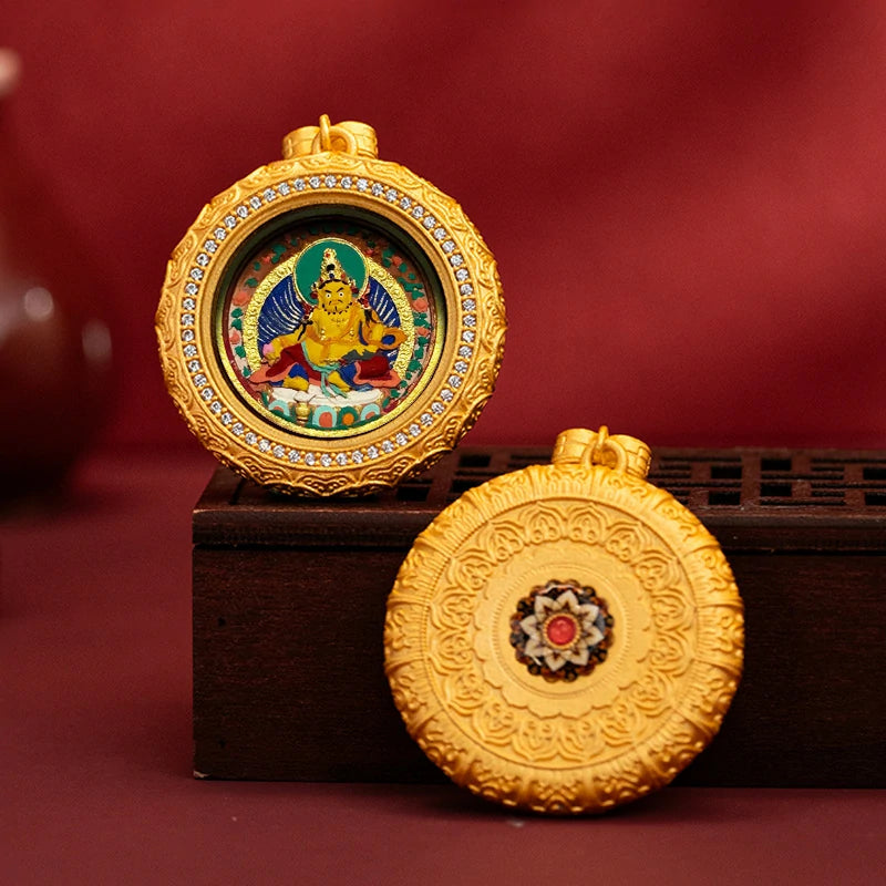 Thangka Paintings Exquisite Lotus Round Pendant