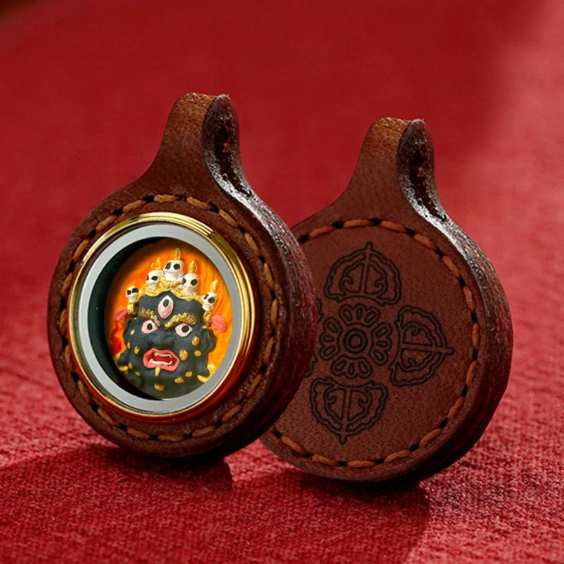 Thangka Paintings Exquisite Round Pendant Leather