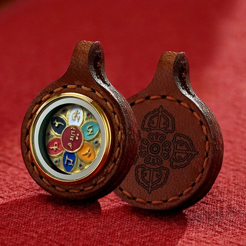 Thangka Paintings Exquisite Round Pendant Leather