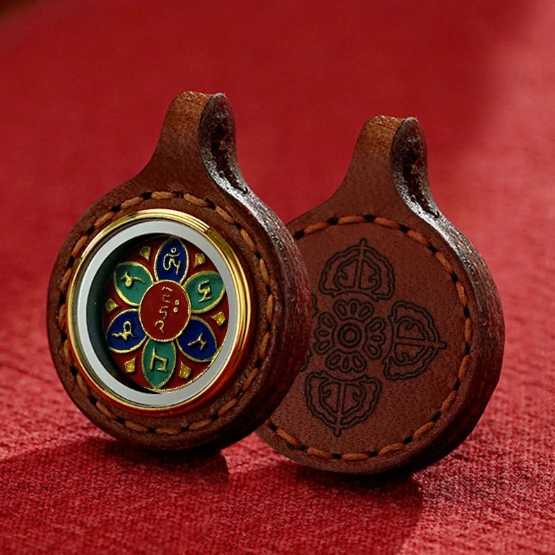 Thangka Paintings Exquisite Round Pendant Leather