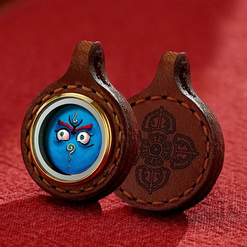 Thangka Paintings Exquisite Round Pendant Leather