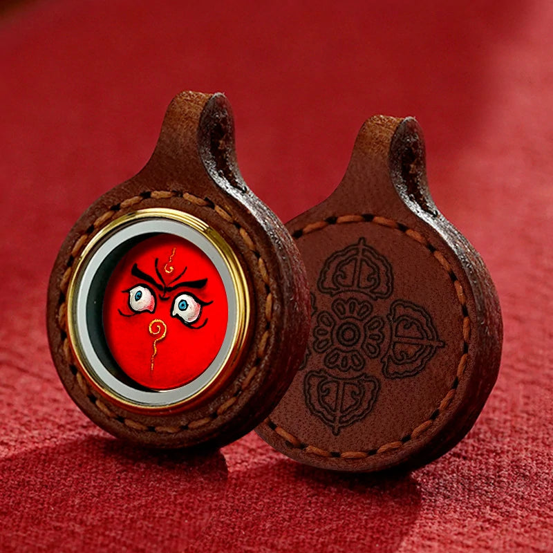 Thangka Paintings Exquisite Round Pendant Leather