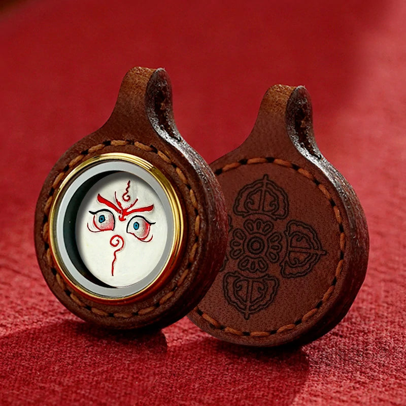 Thangka Paintings Exquisite Round Pendant Leather