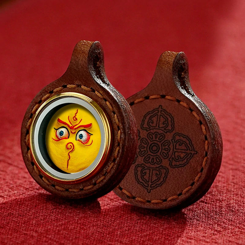 Thangka Paintings Exquisite Round Pendant Leather