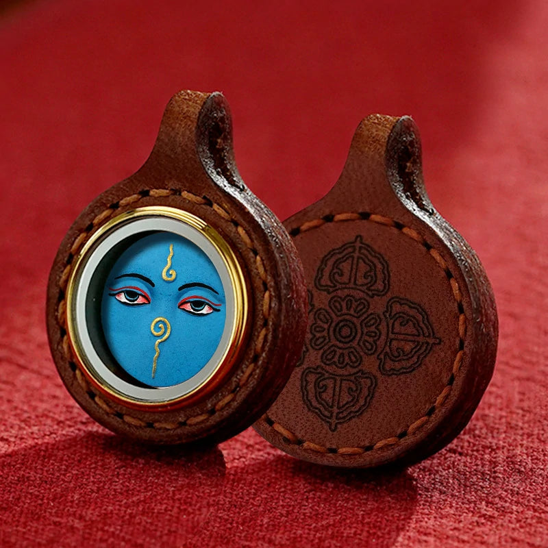 Thangka Paintings Exquisite Round Pendant Leather