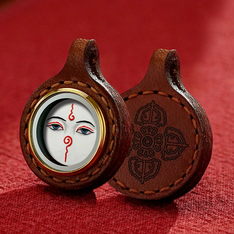 Thangka Paintings Exquisite Round Pendant Leather