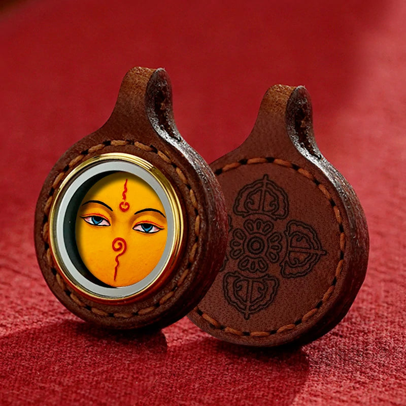 Thangka Paintings Exquisite Round Pendant Leather