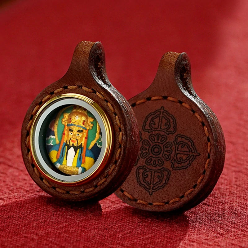 Thangka Paintings Exquisite Round Pendant Leather