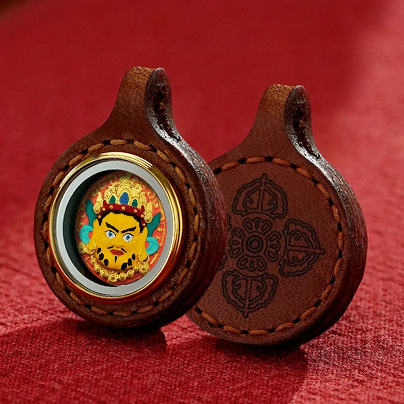 Thangka Paintings Exquisite Round Pendant Leather