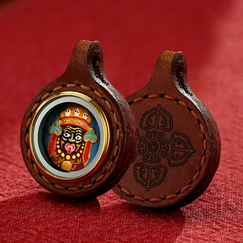 Thangka Paintings Exquisite Round Pendant Leather