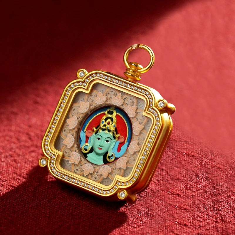 Thangka Paintings Exquisite Square Pendant