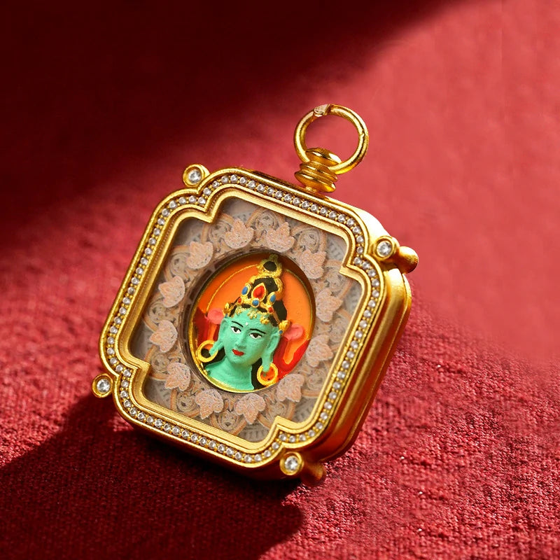 Thangka Paintings Exquisite Square Pendant