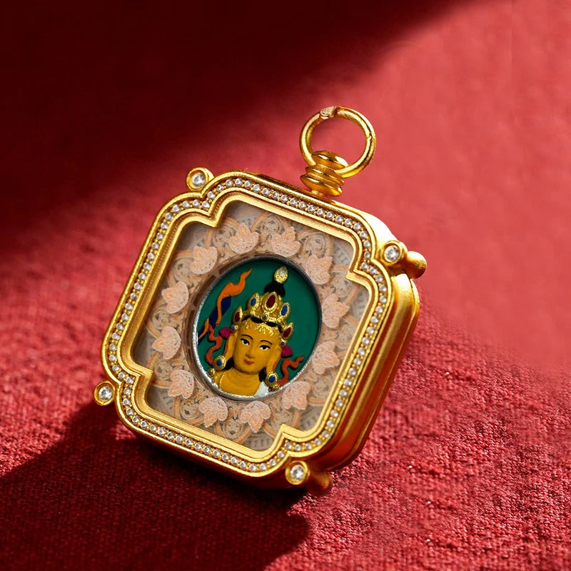 Thangka Paintings Exquisite Square Pendant