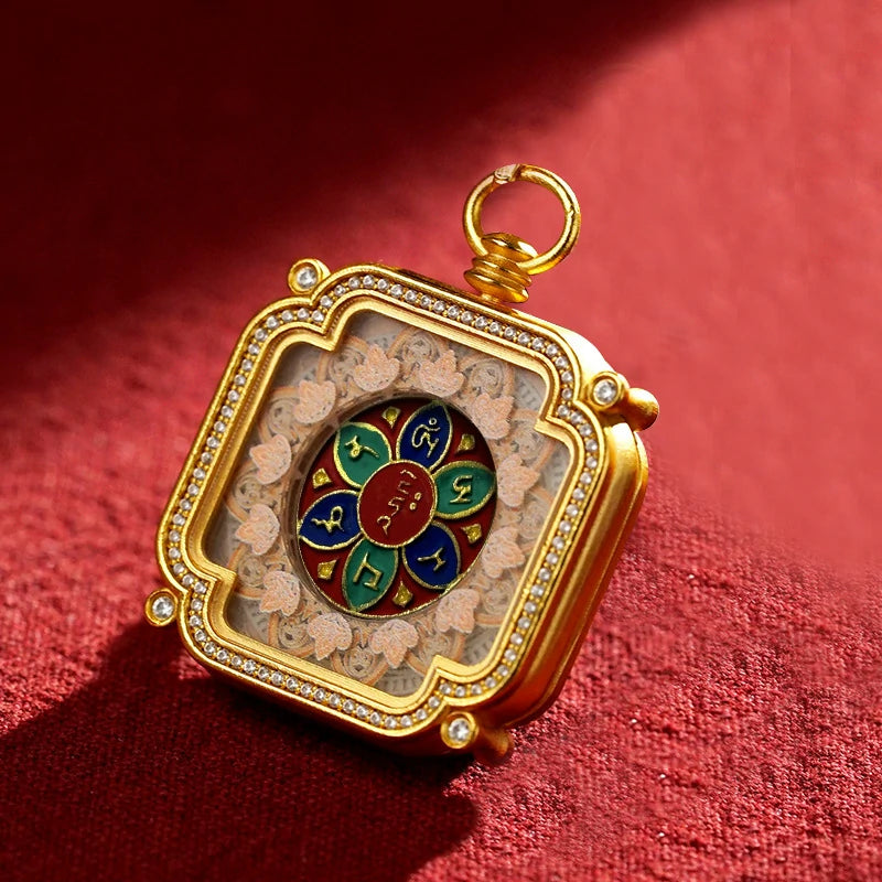 Thangka Paintings Exquisite Square Pendant